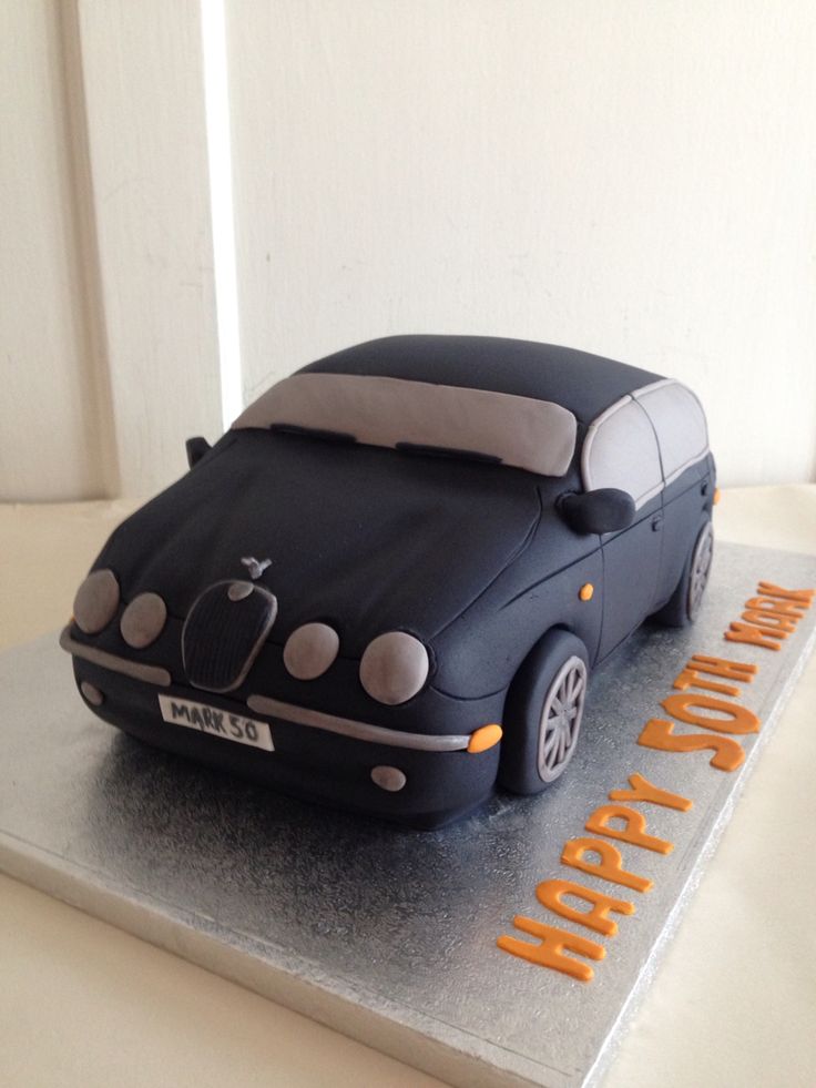 Happy 50 birthday jaguar car cake